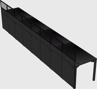 Shared rectangular cubicle