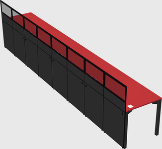 Shared rectangular cubicle