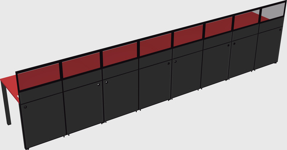 Shared rectangular cubicle