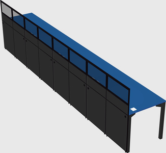 Shared rectangular cubicle