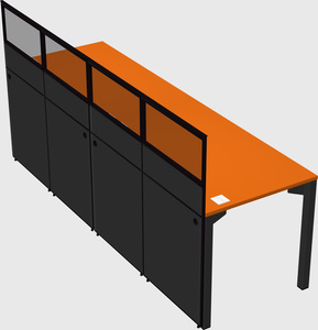 Shared rectangular cubicle