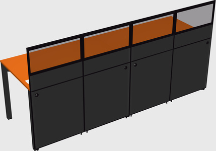 Shared rectangular cubicle