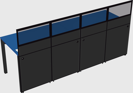 Shared rectangular cubicle
