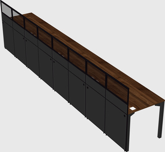 Shared rectangular cubicle