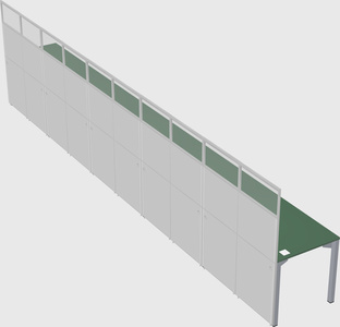 Shared rectangular cubicle