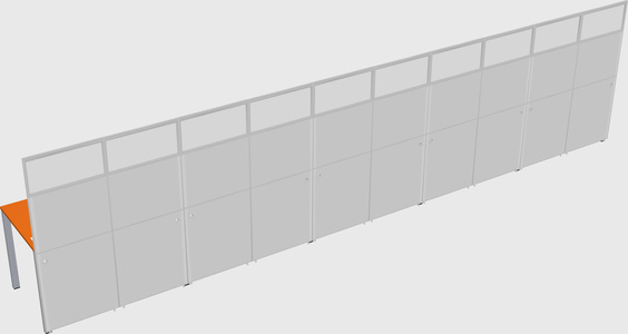 Shared rectangular cubicle