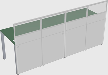 Shared rectangular cubicle