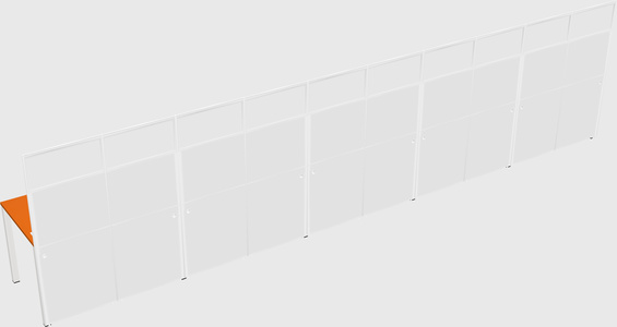 Shared rectangular cubicle
