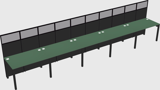 Shared rectangular cubicle