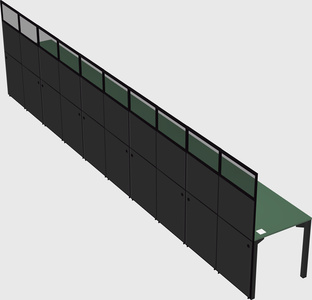 Shared rectangular cubicle