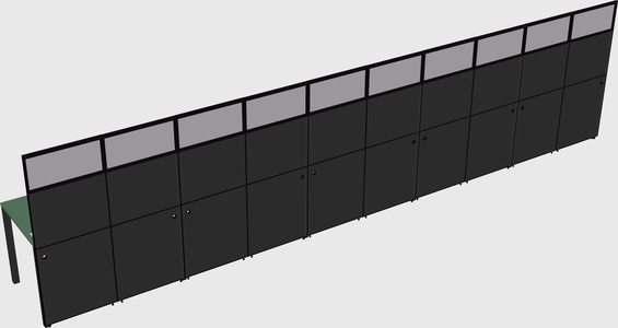 Shared rectangular cubicle