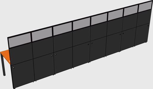Shared rectangular cubicle