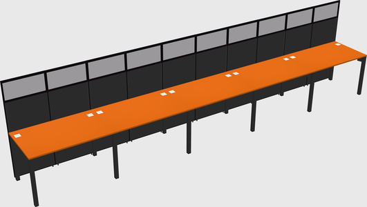 Shared rectangular cubicle