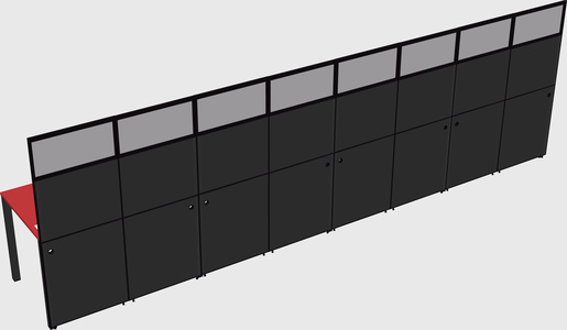 Shared rectangular cubicle