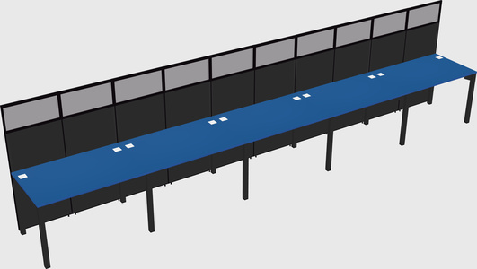 Shared rectangular cubicle