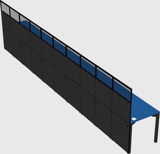 Shared rectangular cubicle