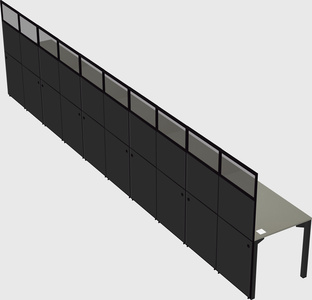 Shared rectangular cubicle