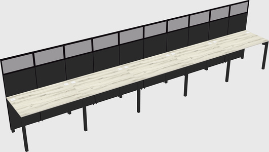 Shared rectangular cubicle
