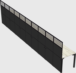 Shared rectangular cubicle