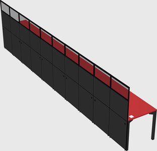 Shared rectangular cubicle