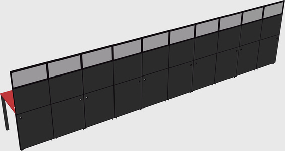 Shared rectangular cubicle