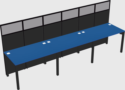 Shared rectangular cubicle
