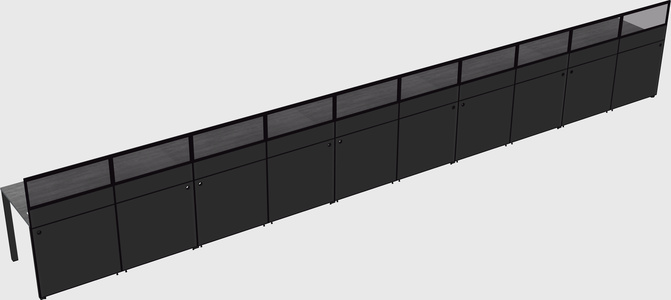 Shared rectangular cubicle