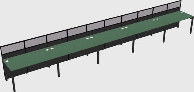 Shared rectangular cubicle