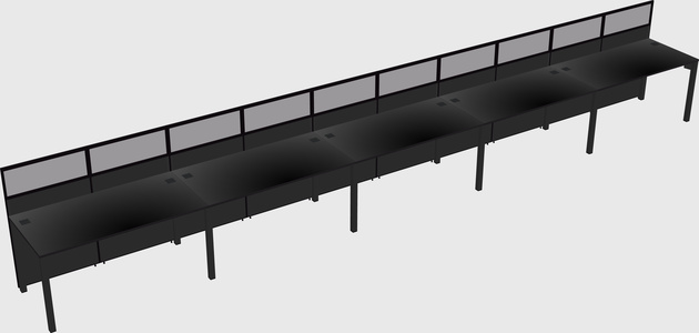 Shared rectangular cubicle