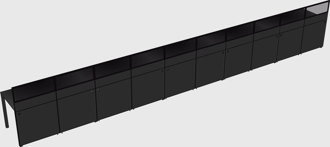Shared rectangular cubicle