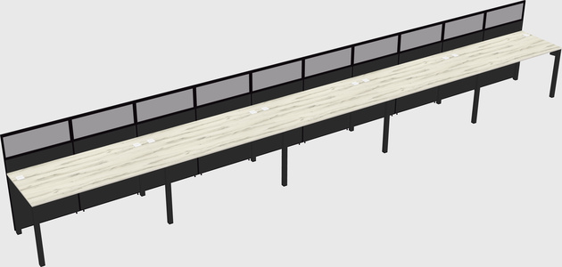 Shared rectangular cubicle