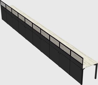 Shared rectangular cubicle
