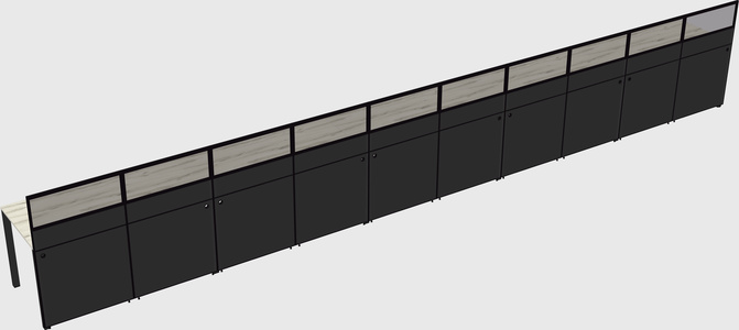 Shared rectangular cubicle