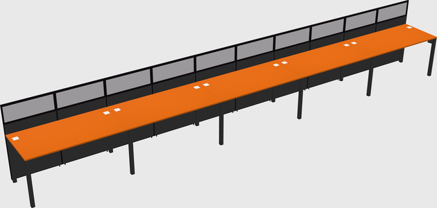 Shared rectangular cubicle