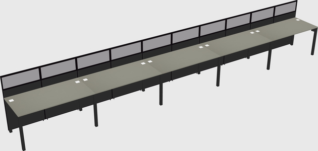 Shared rectangular cubicle