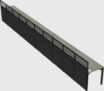 Shared rectangular cubicle