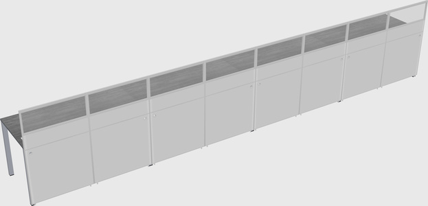 Shared rectangular cubicle
