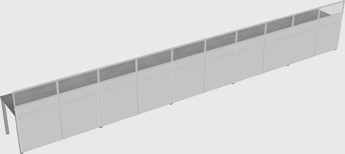 Shared rectangular cubicle