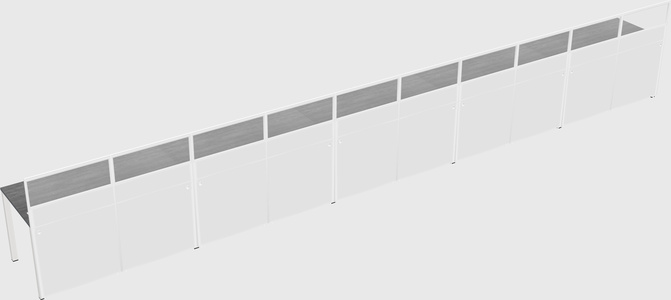 Shared rectangular cubicle