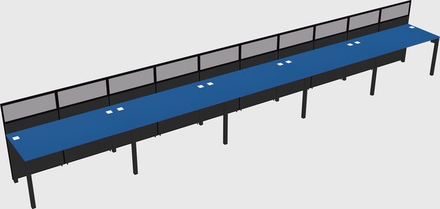 Shared rectangular cubicle
