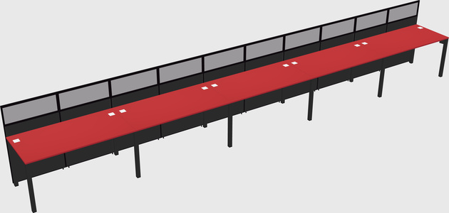 Shared rectangular cubicle