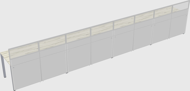 Shared rectangular cubicle
