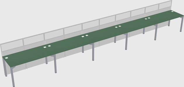 Shared rectangular cubicle