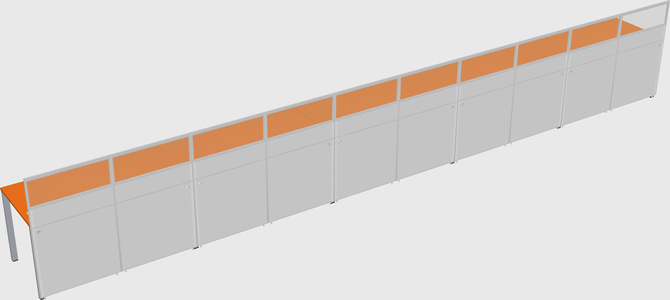 Shared rectangular cubicle