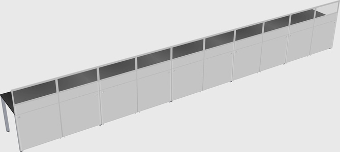 Shared rectangular cubicle