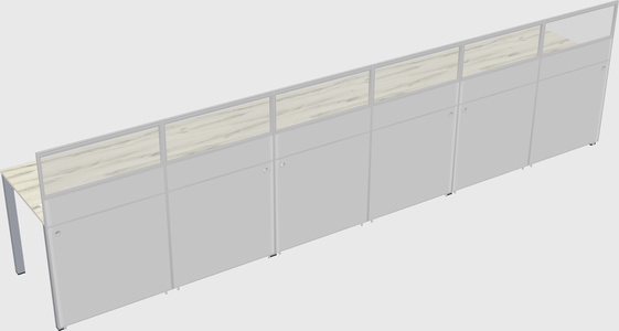 Shared rectangular cubicle