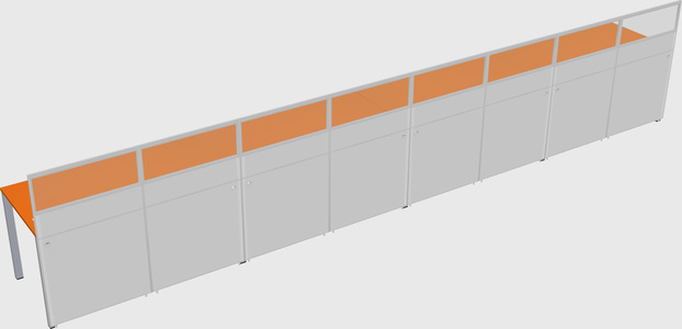 Shared rectangular cubicle