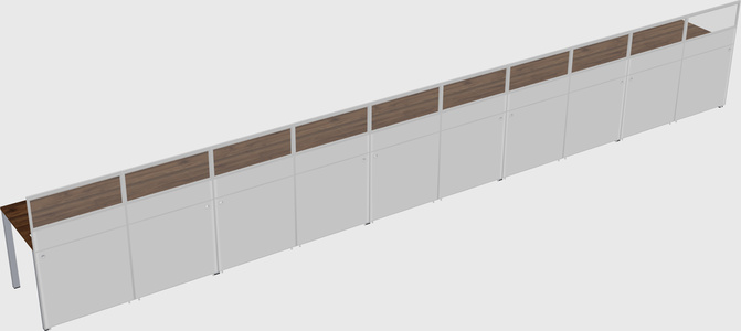 Shared rectangular cubicle