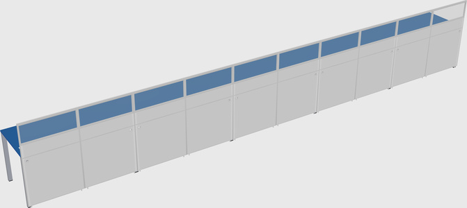 Shared rectangular cubicle