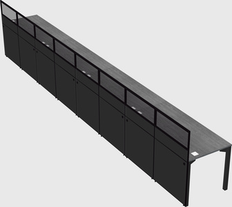 Shared rectangular cubicle
